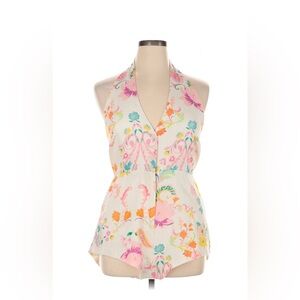 Nasty Gal floral linen romper playsuit, size 8, new